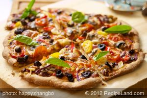 Cherry Tomato, Mushroom and Olive Pizza recipe