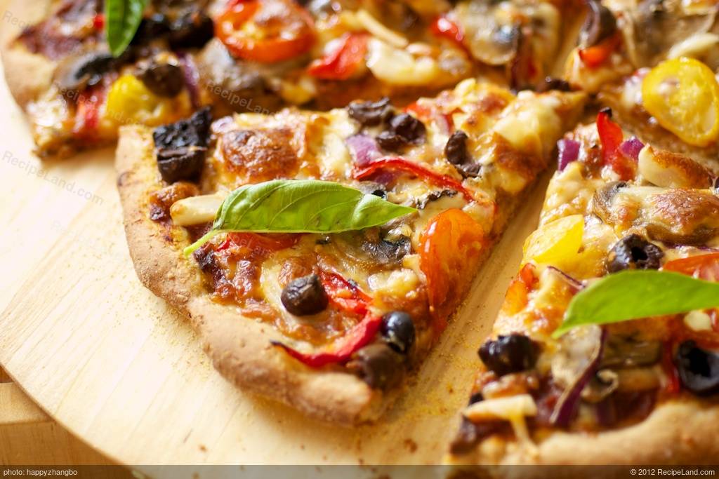 Cherry Tomato, Mushroom and Olive Pizza Recipe