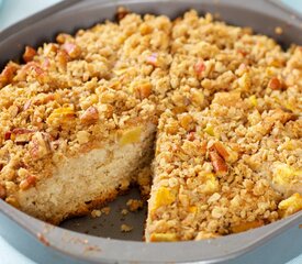 Awesome Peach Coffee Cake with Oat Cinnamon Streusel 