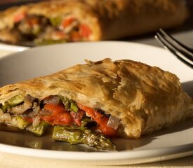 Asparagus, Mushroom and Red Pepper Strudel