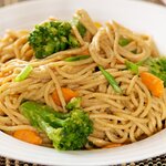 Soy-Peanut Sauce Noodle with Broccoli 