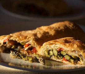 Asparagus, Mushroom and Red Pepper Strudel