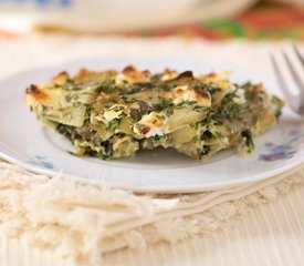 Crustless Swiss Chard, Leek and Herb Quiche 