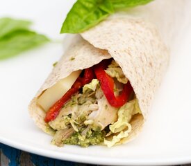 Pesto Chicken and Pepper Wraps