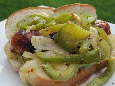 Grilled Italian Sausage & Pepper Sandwiches