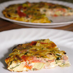 Basil-Mint Zucchini and Cherry Tomato Frittata with Goat Cheese