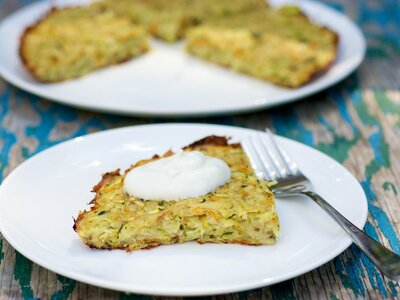 Cheesy Crispy Potato and Zucchini Pancakes