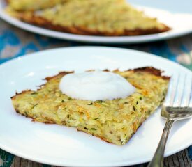 Cheesy Crispy Potato and Zucchini Pancakes