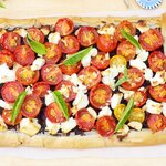Cherry Tomato, Caramelized Onion, and Goat Cheese Phyllo Tart