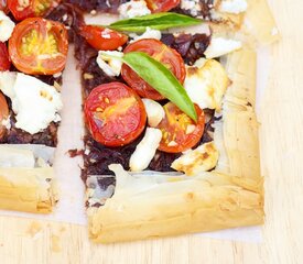 Cherry Tomato, Caramelized Onion, and Goat Cheese Phyllo Tart