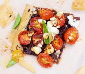 Cherry Tomato, Caramelized Onion, and Goat Cheese Phyllo Tart