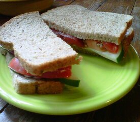 Simple Cucumber and Tomatoes sandwich