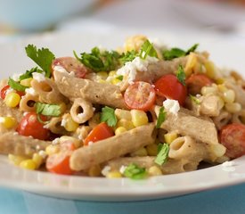 Corn and Tomato Smoky Penne Pasta