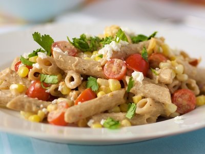 Corn and Tomato Smoky Penne Pasta