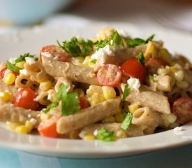 Corn and Tomato Smoky Penne Pasta