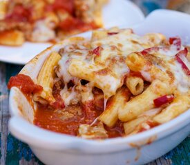 Double-Cheese Rigatoni with Sausage and Hot Cherry Peppers For Two