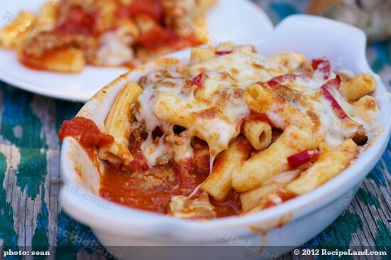 Double-Cheese Rigatoni with Sausage and Hot Cherry Peppers For Two