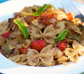 Pasta with Roasted Vegetables And Balsamic Vinegar