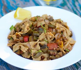 Pasta with Roasted Vegetables And Balsamic Vinegar