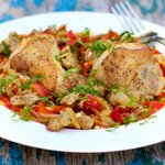 Chicken Scarpariello (Shoemaker-style) Chicken with Sausage and Hot Cherry Peppers