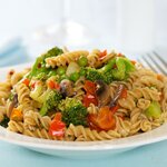 Fusilli Verde with Broccoli and Red Bell Pepper