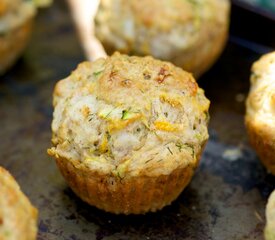 Carrot, Zucchini, Dill-Cheddar Muffins