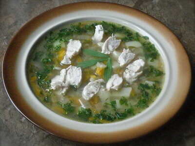 Lovage Soup with Barley