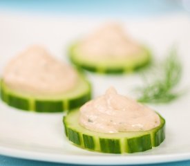 Cucumber Rounds with Smoked Salmon Mousse