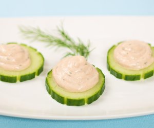 Cucumber Rounds with Smoked Salmon Mousse