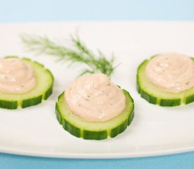 Cucumber Rounds with Smoked Salmon Mousse