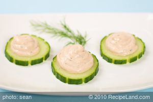 Cucumber Rounds with Smoked Salmon Mousse