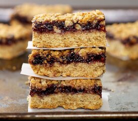 Oatmeal Raspberry Bar Cookies (Healthier Version)