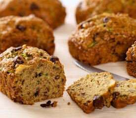 Whole Wheat Zucchini Bread with Walnuts and Chocolate Chips