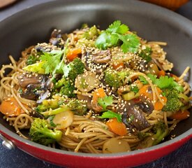 Sesame Broccoli Stir-Fry with Noodles