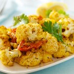 Roasted Spiced Cauliflower with Tomatoes