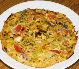 Basil-Mint Zucchini and Cherry Tomato Frittata with Goat Cheese