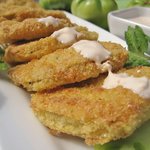 The Best Fried Green Tomatoes with Buttermilk Ranch Dipping Sauce