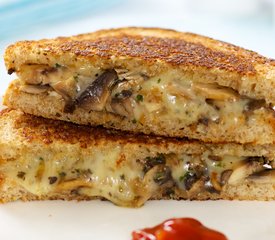 Browned Mushroom Grilled Cheese Sandwich