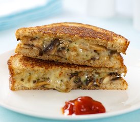 Browned Mushroom Grilled Cheese Sandwich