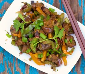 Eggplant and Bell Pepper Stir-Fry