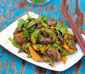 Eggplant and Bell Pepper Stir-Fry