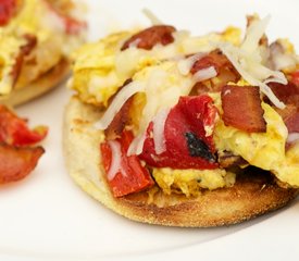 Roasted Red Pepper, Bacon and Egg McMuffins for Two