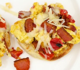 Roasted Red Pepper, Bacon and Egg McMuffins for Two