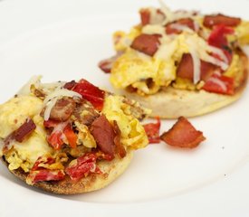 Roasted Red Pepper, Bacon and Egg McMuffins for Two