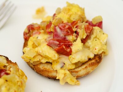 Roasted Red Pepper and Egg McMuffins for Two