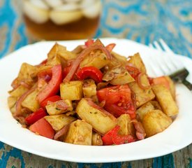 Garlicky Roasted Potato and Bell Pepper Salad