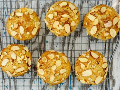 Whole Wheat Lemony Ricotta Muffins