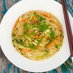 Spicy Peanut Butter Noodle Salad with Cucumber and Bok Choy