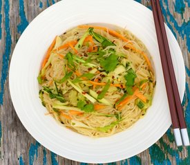 Spicy Peanut Butter Noodle Salad with Cucumber and Bok Choy