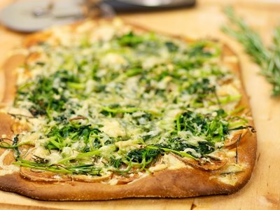 Broccoli Rabe, Potato and Rosemary Pizza